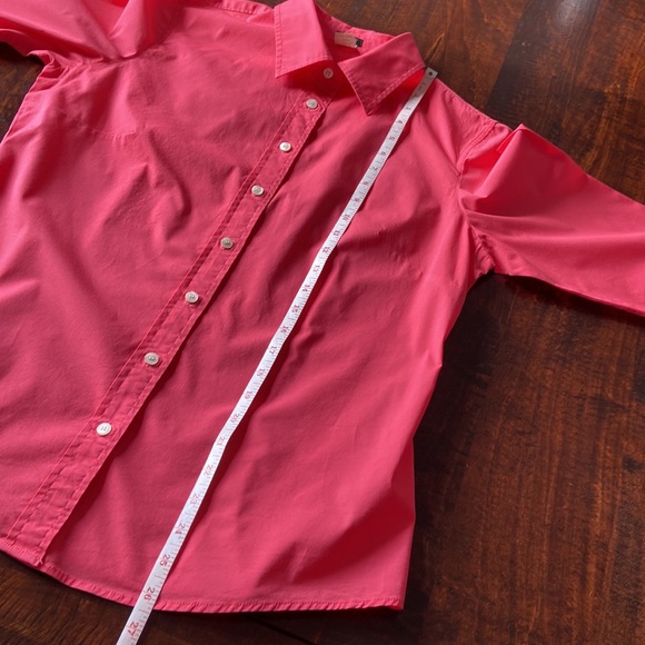 J Crew Haberdashery Stretch Cotton Shirt Vibrant Coral Size Large EUC - Picture 11 of 12
